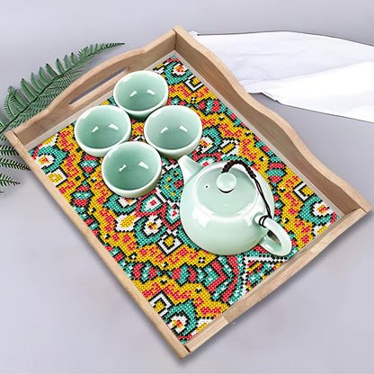 DIY Diamond Painting Decor Wooden Food Tray - Mandala