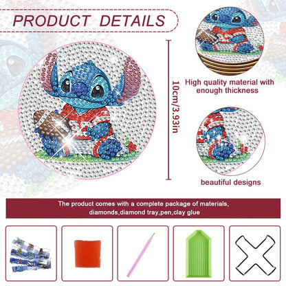 8 pcs set DIY Diamond Painting Coaster | Cartoon