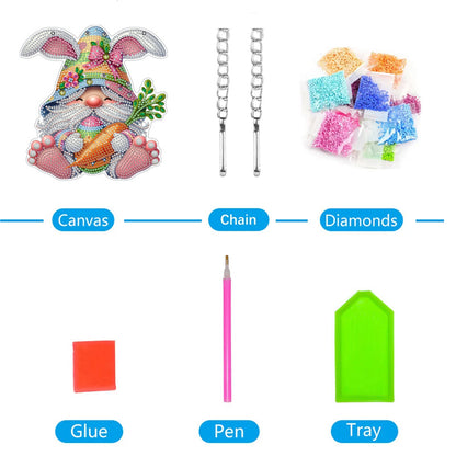 DIY crystal diamond wall mount kit for doors and windows tags - Easter Gnome