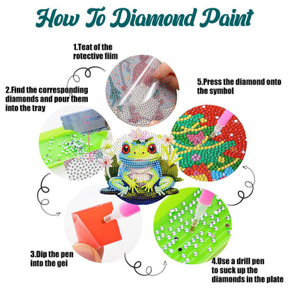 4PCS Diamond Painting Placemats Dish Mats | Frog