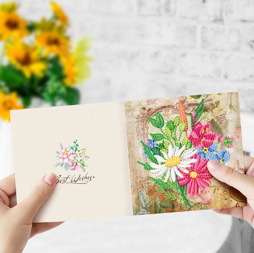 DIY Diamond Painting Greeting Card Special Shaped | flower
