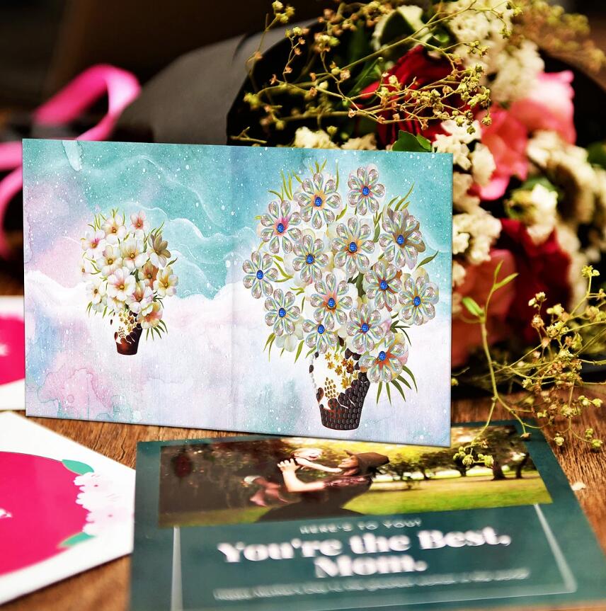 DIY Diamond Painting Greeting Card Special Shaped | flower