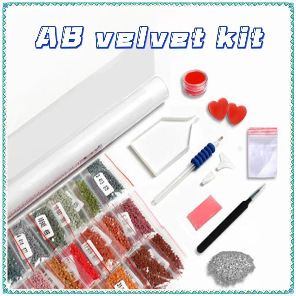 Luxury AB Velvet Diamond Painting Kit -Around the campfire
