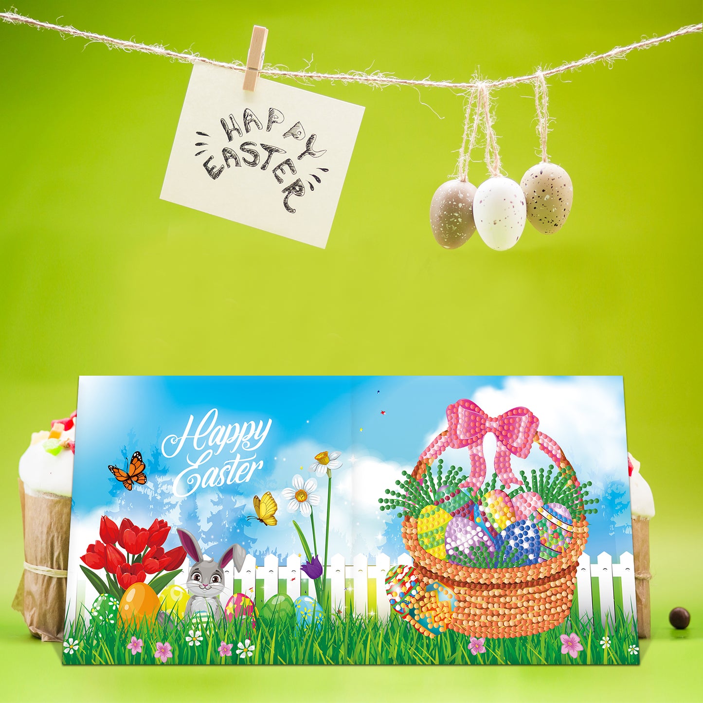 Easter series card | Diamond painting | Eight-piece set