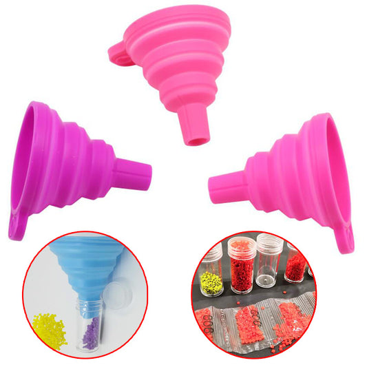 Diamond Painting Accessories Tool Convenient Foldable Silicone Funnel Bead Container