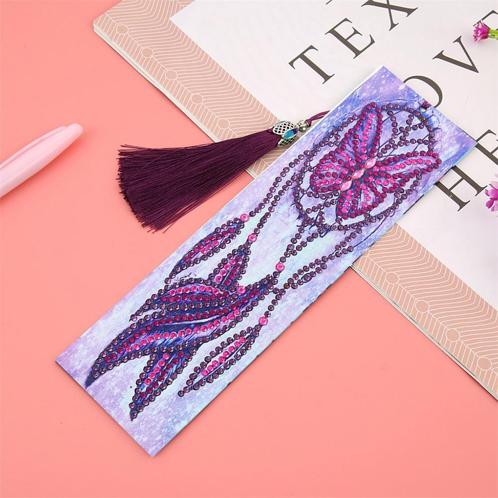 DIY Dreamcatcher Special Shaped Diamond Painting Leather Bookmark w/Tassel