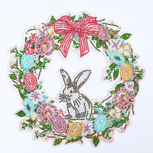 DIY Diamond Painting Wreath - rabbit