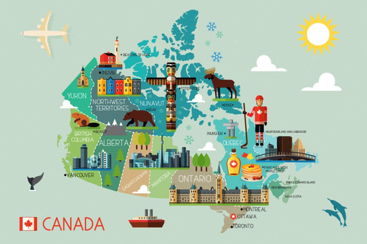 Canada Map | Full Round/Square Diamond Painting Kits
