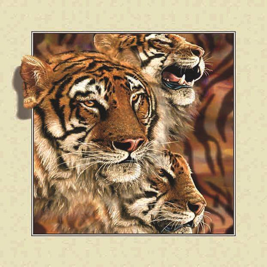 3D Animal Series | Tiger | Full Round/Square Diamond Painting Kits