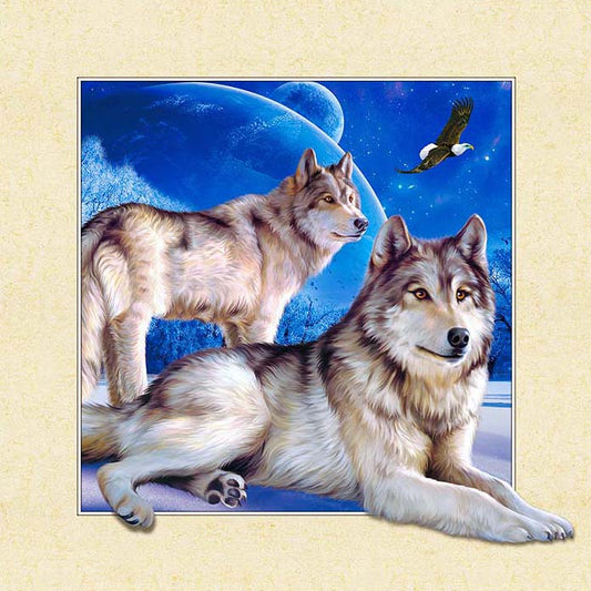 3D Animal Series | Wolf | Full Round/Square Diamond Painting Kits