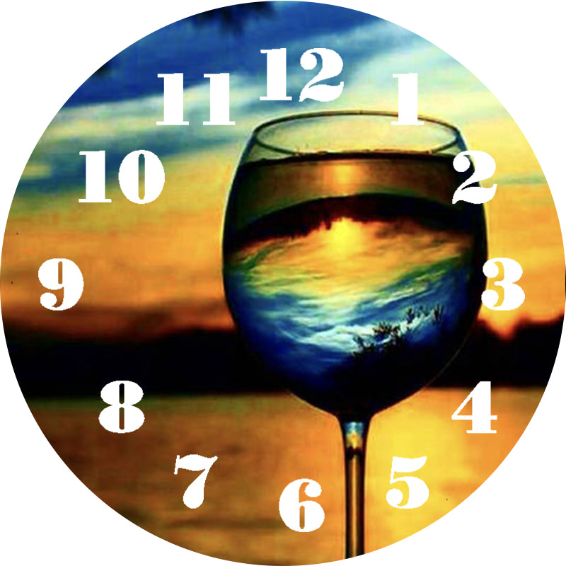 Wine Glass Clock | Diamond Painting