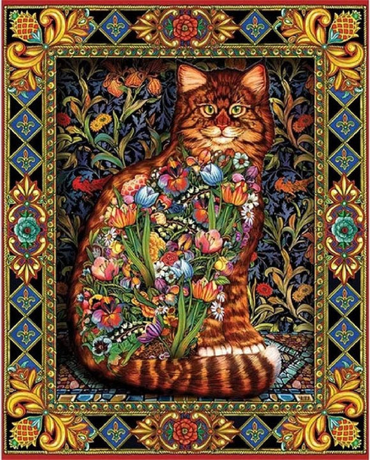 Cat in Frame | Full Round/Square Diamond Painting Kits