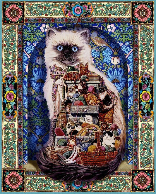 Cat in Frame | Full Round/Square Diamond Painting Kits