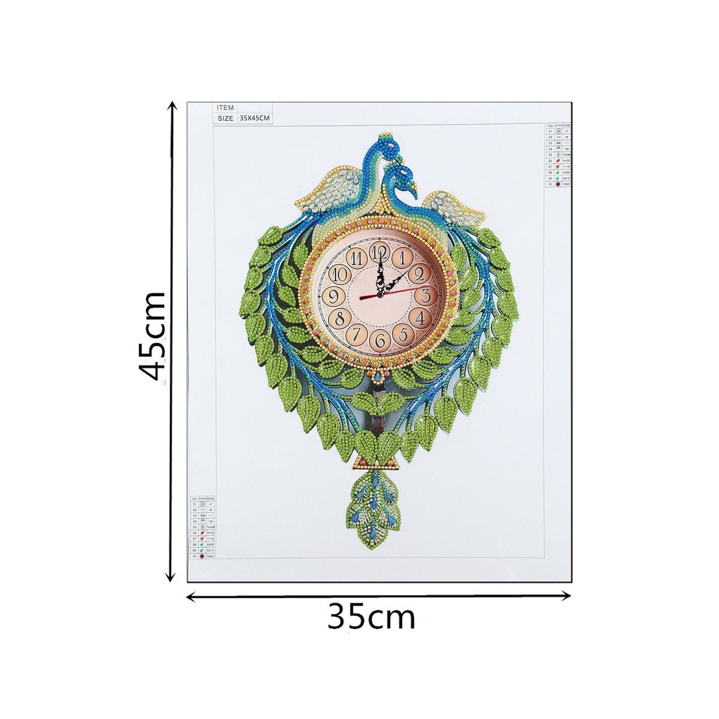 Peacock Clock | Special Shaped Diamond Painting Kits