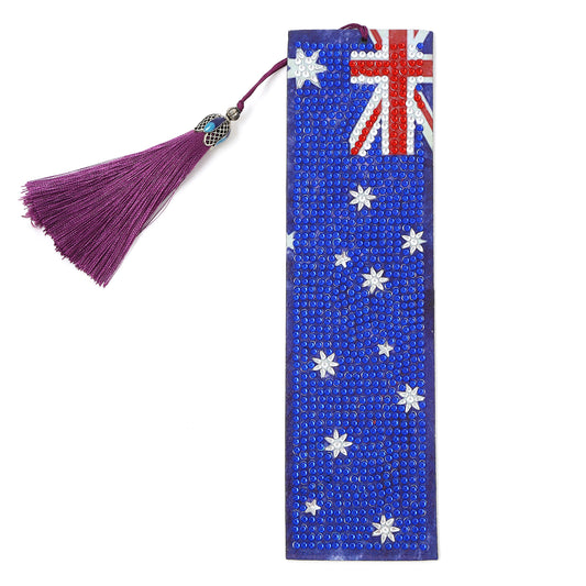 DIY Special Shaped Diamond Painting | National Flag | Leather Tassel Bookmark