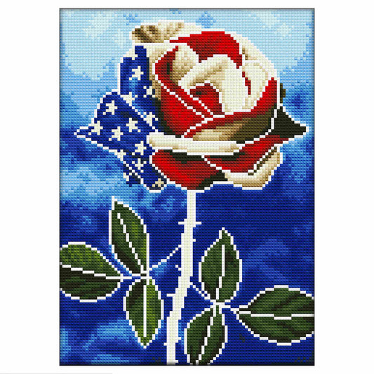 Flag Rose Flower | Luminous Diamond Painting Kits