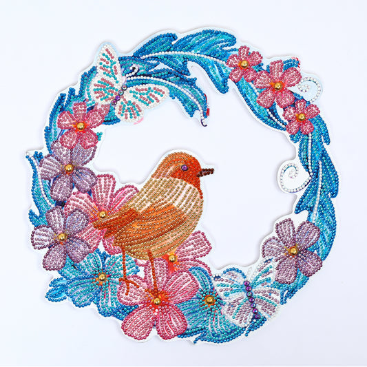 DIY diamond painting wreath - Butterflies, Birds and Flowers