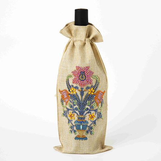 DIY Diamond Wine Gift Bag Decoration | Flower