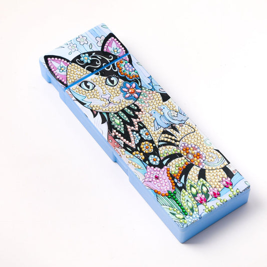 Special diamond painting 2 Grid Pencil Case | Cat | Storage Box gift
