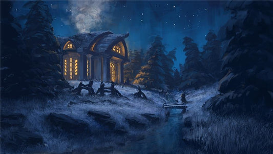Forest House at Night | Full Circle Diamond Painting Kit
