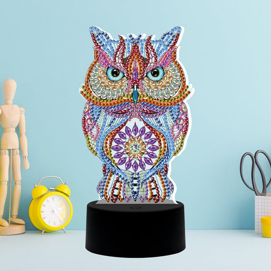DIY Diamond Painting LED Light Sign-Owl