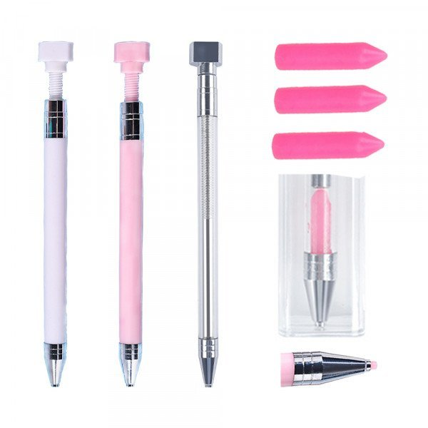 Refillable Diamond Painting Pen Wax Drill Dot Point Pen Diamond Art Bead  Embroidery Nail Crafting Pens Round or Square Drill Gem Dots 