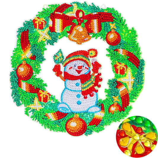 DIY Diamond Painting Wreath - Christmas snowman