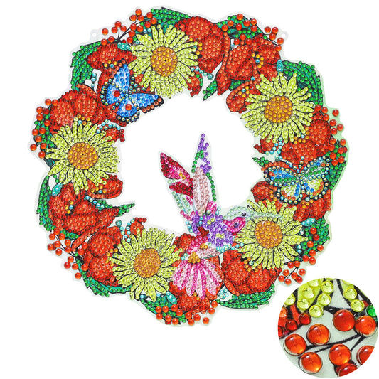 DIY Diamond Painting Wreath - Butterfly flower