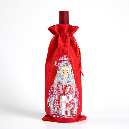 DIY Diamond Wine Gift Bag Decoration | Santa Claus