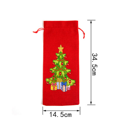 DIY Diamond Wine Gift Bag Decoration | Christmas tree