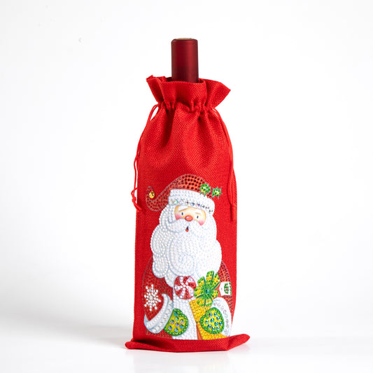 DIY Diamond Wine Gift Bag Decoration | Santa claus