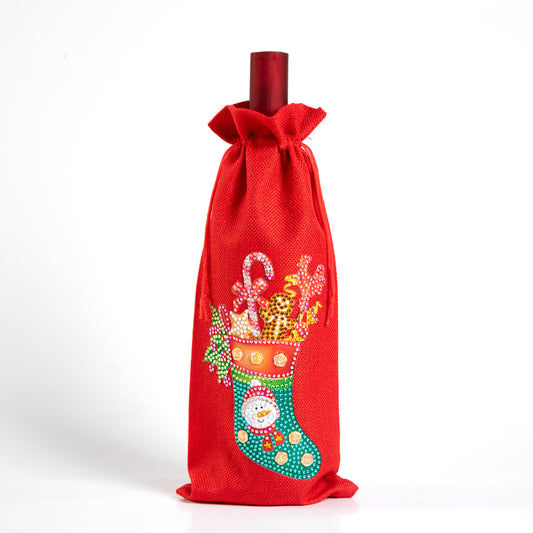 DIY Diamond Wine Gift Bag Decoration | Christmas stocking