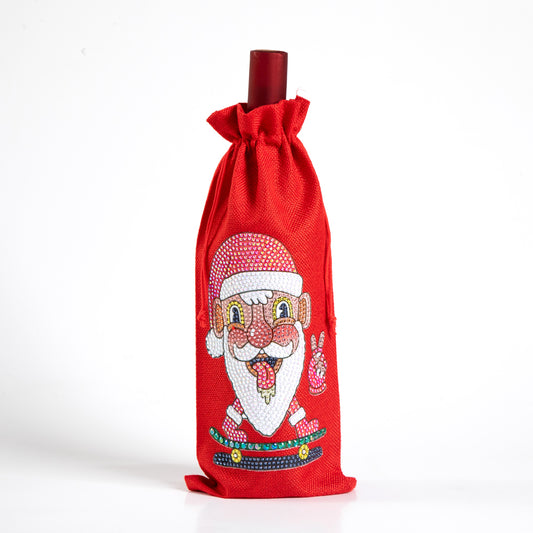 DIY Diamond Wine Gift Bag Decoration | Grandpa christmas