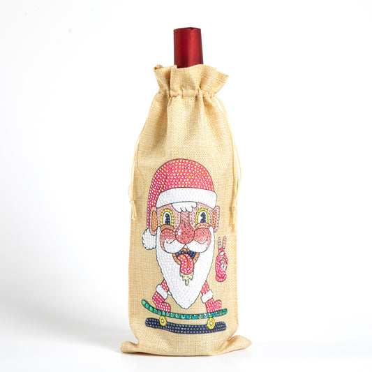 DIY Diamond Wine Gift Bag Decoration | Grandpa christmas