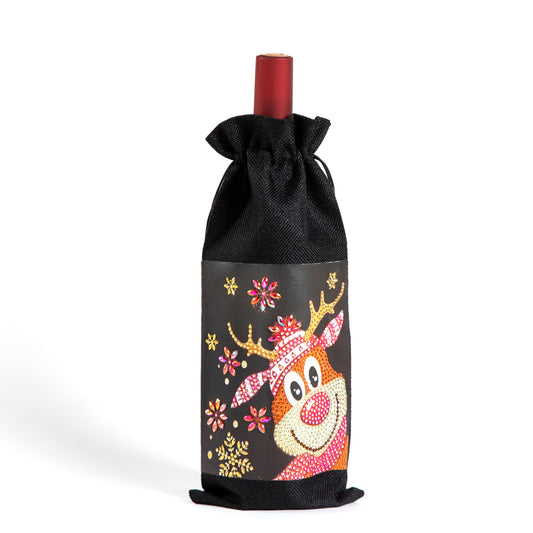 DIY Diamond Wine Gift Bag Decoration | Elk
