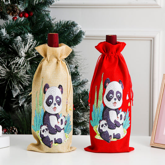 DIY Diamond Wine Gift Bag Decoration | Panda
