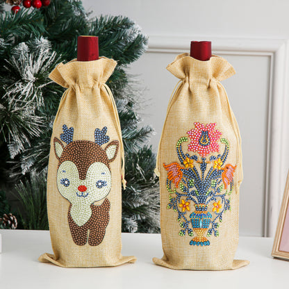 DIY Diamond Wine Gift Bag Decoration | Sika deer