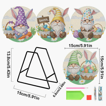 4PCS Diamond Painting Placemats Dish Mats | Easter Gnome