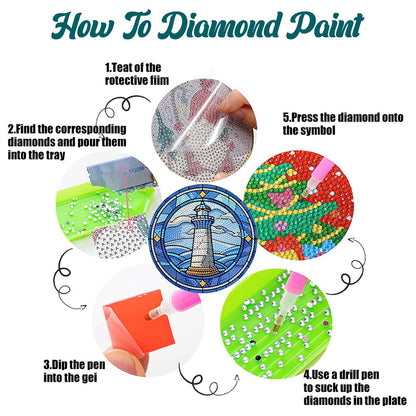 4PCS Diamond Painting Placemats Dish Mats | Nautical
