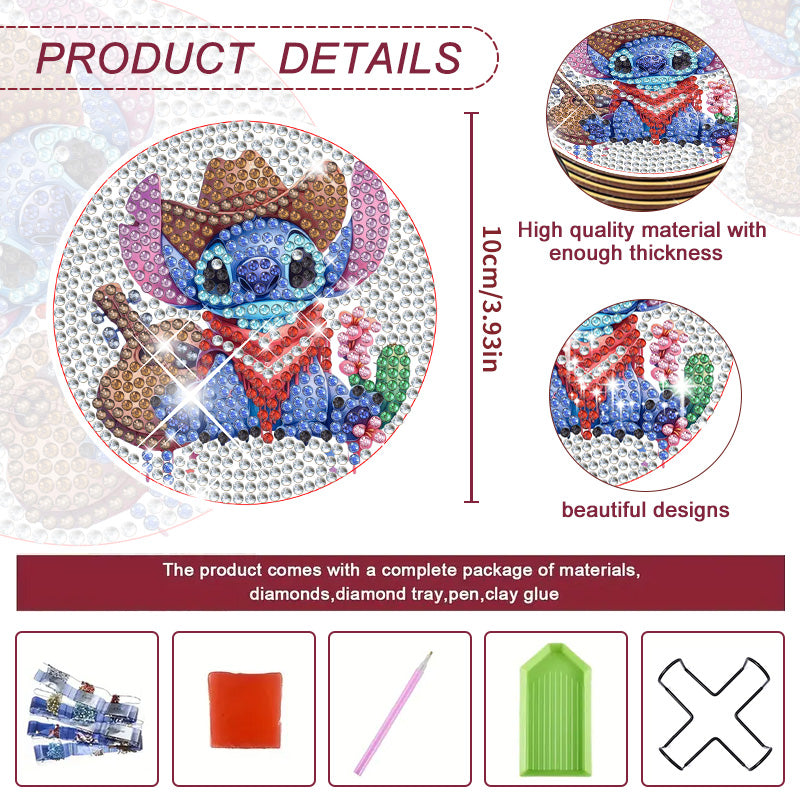 5 pcs set DIY Diamond Painting Coaster | Cartoon