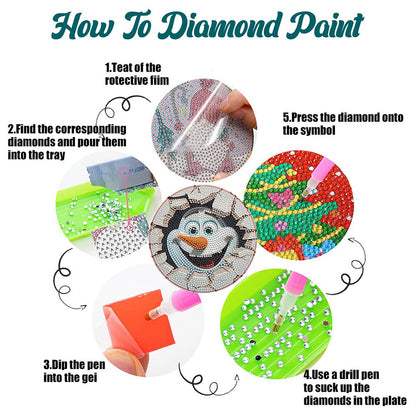 4PCS Diamond Painting Placemats Dish Mats | Funny Christmas