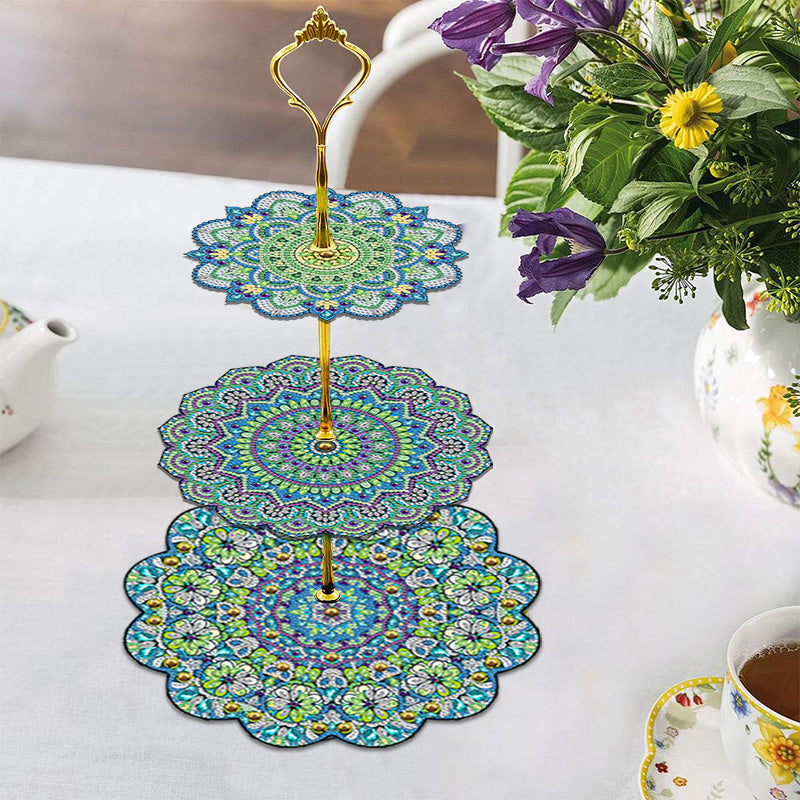 DIY Diamond Art Painting Three Layer Afternoon Tea Display | Mandala