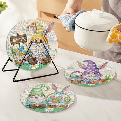 4PCS Diamond Painting Placemats Dish Mats | Easter Gnome