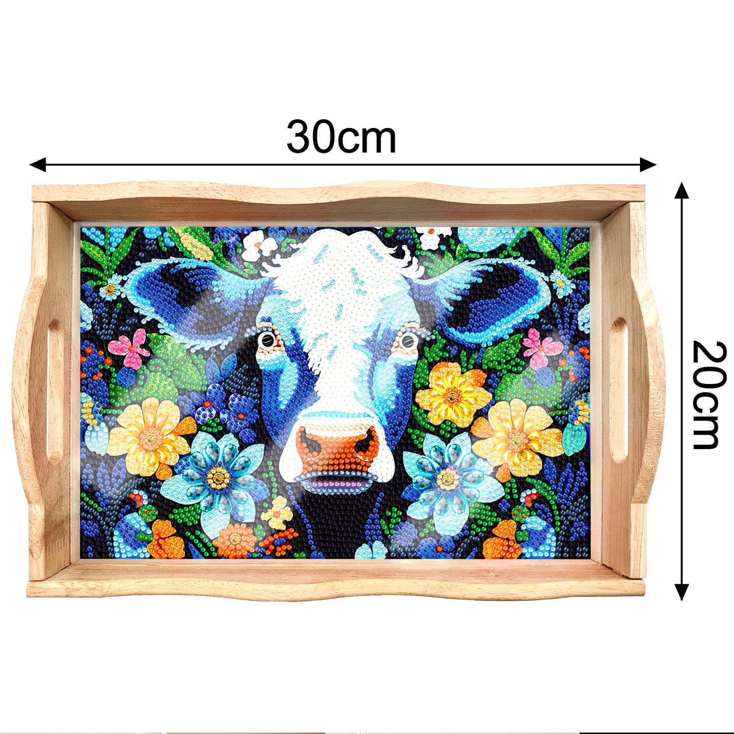 Diamond Painting Wooden Trays With Handle - Cow