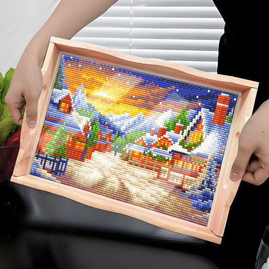 Diamond Painting Wooden Trays With Handle - Landscape