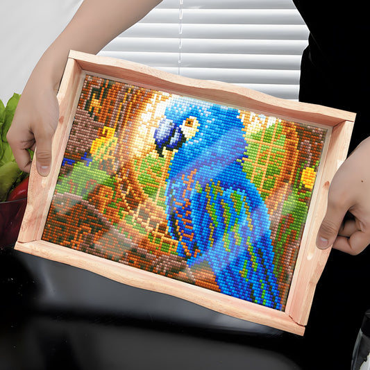 Diamond Painting Wooden Trays With Handle - Parrot