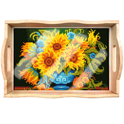 Diamond Painting Wooden Trays With Handle - Sunflower