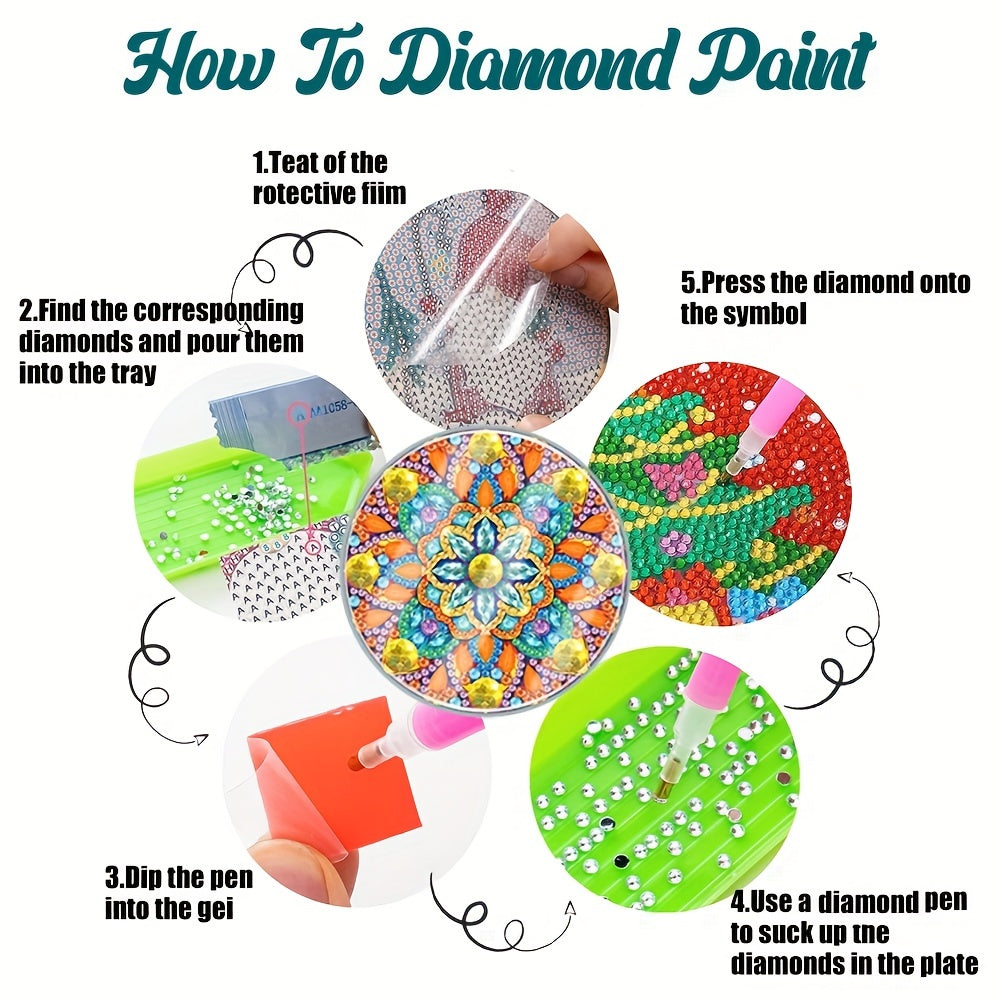 6 pcs set DIY Special Shaped Diamond Painting Coaster  | turtle（no holder）