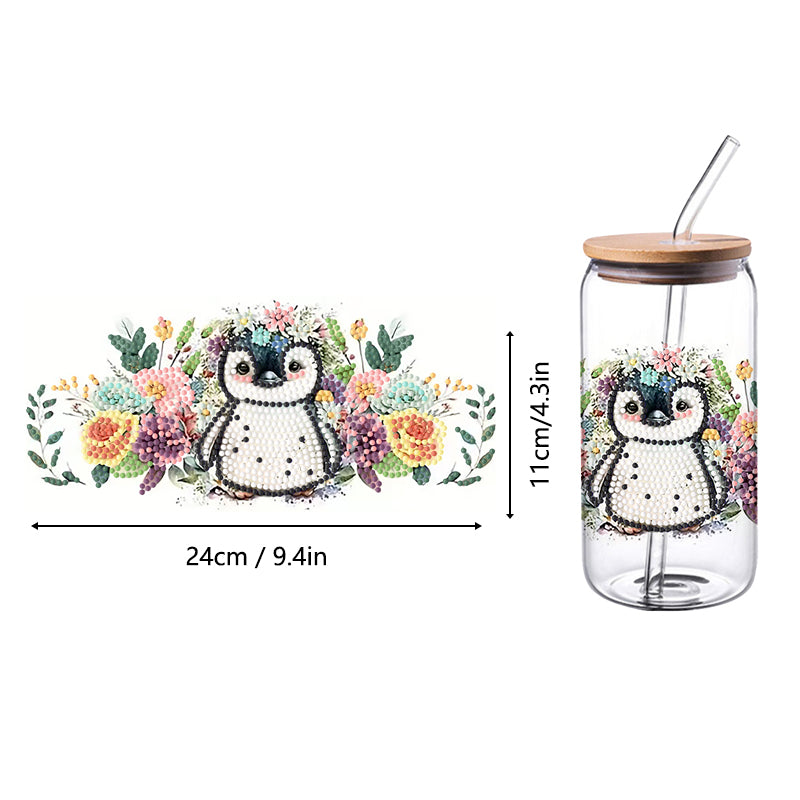 4PCS DIY diamond painting cup stickers (without cup) | penguin