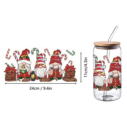 4PCS DIY diamond painting cup stickers (without cup) | Christmas Gnome